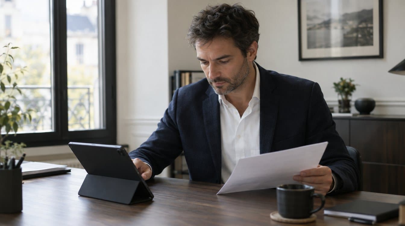 Un dirigeant étudie un dossier de prise en charge